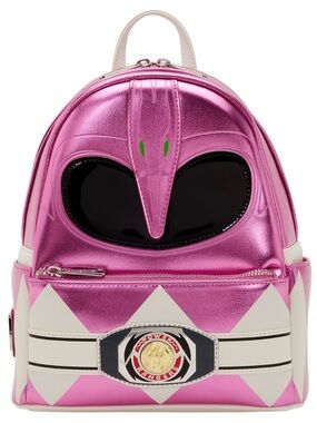 New Power Ranger Metallic Pink Helmet Mini Backpack